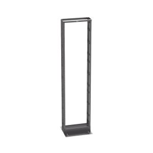 Rack de Dos Postes Estándar de 19 in, Rieles Numerados y Roscados #12-24, 6 in de Profundidad, Fabricado en Acero, 45 Unidades de Rack, Color Negro