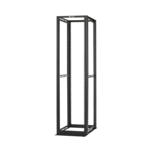 Rack de Cuatro Postes Estándar de 19", Rieles Numerados y Roscados #12-24, Profundidad Máxima de 30 in, 45 Unidades de Rack, Color Negro