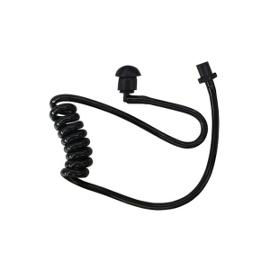 Tubo acústico con conector giratorio, codo y auricular en color negro p/microf.