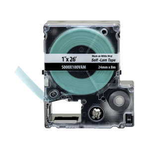 Casete de Etiquetas Autolaminadas de Cinta Continua, de 24 (1 Pulgada) mm de Ancho, 8 Metros (26.25 Pies) de Largo, Para Cables de 2.5 a 5.1 mm (0.1 a 0.2 Pulgadas) de Di?metro, Color Blanco