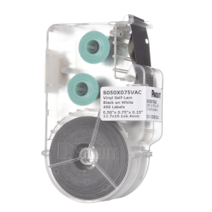 Casete de 450 Etiquetas Autolaminadas de 12.7 x 19.1 mm (0.5 x 0.75 pulgadas), para Cables de 2 a 4 mm (0.08 a 0.16 pulgadas) de Di?metro, ?rea de Impresi?n Color Blanco