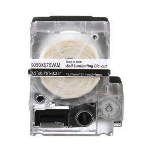 Casete de 300 Etiquetas Autolaminadas de 19.1 x 25.4 mm (0.75 x 1 Pulgadas), para Cables de 2 a 4 mm (0.08 a 0.16 Pulgadas) de Di?metro, ?rea de Impresi?n Color Blanco