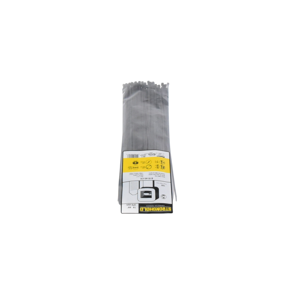 Cincho de Nylon 6.6 StrongHold™, 370mm largo x 3.6mm ancho, Color Negro, Exterior Resistente a Rayos UV, Paquete de 100pz - Image 3
