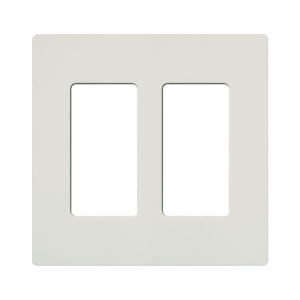 Tapa Color Blanco Satin Snow para interruptor o dimmer Lutron, 2 gang, limpio y moderno