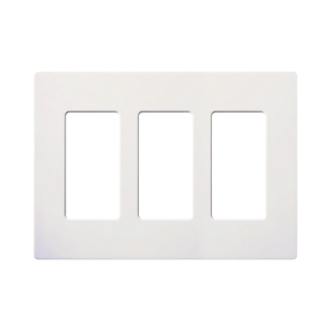 Tapa Color Blanco Snow para interruptor o dimmer Lutron, 3 gang, limpio y moderno