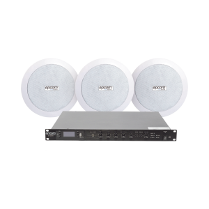 KIT de Amplificador de 120W para Rack SF120DTB | 3 Altavoces de Plafón de 5.5in SF-206P | 3.75 - 30W | Sistema 70/100V