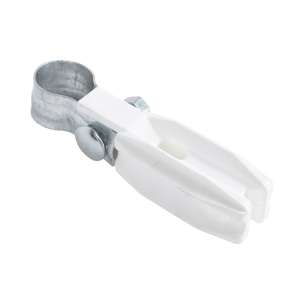 Aislador de paso o esquina de color BLANCO con abrazadera incluida de 1 Pulgada para uso en poste cerco eléctrico - Image 2