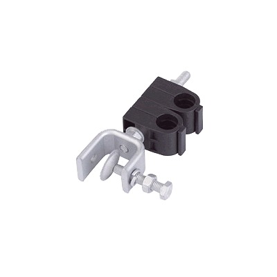 Sujetador para 2 Cables de 7/8. Instalaci?n en ?ngulo. Soporte de Acero Inoxidable