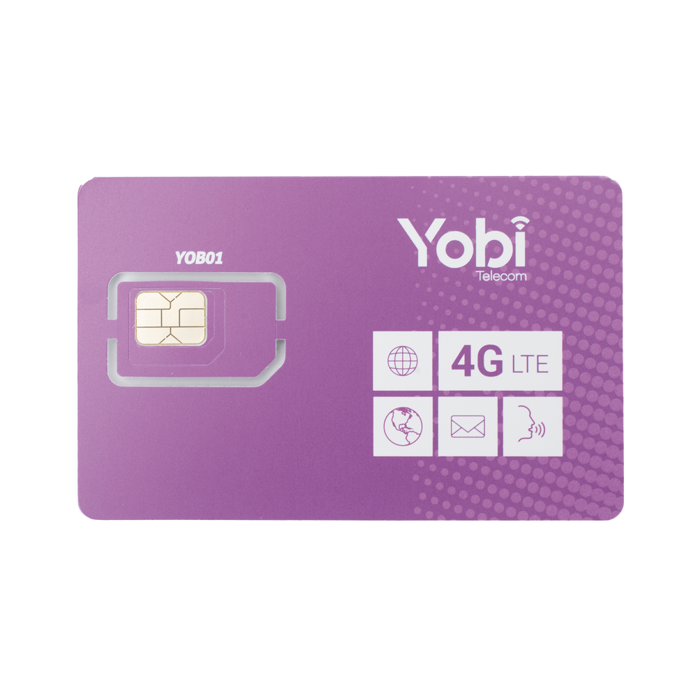 SIM Yobi para dispositivos móviles 3G/4G con recarga de 1GB cada mes durante 1 año de servicio (solo datos)
