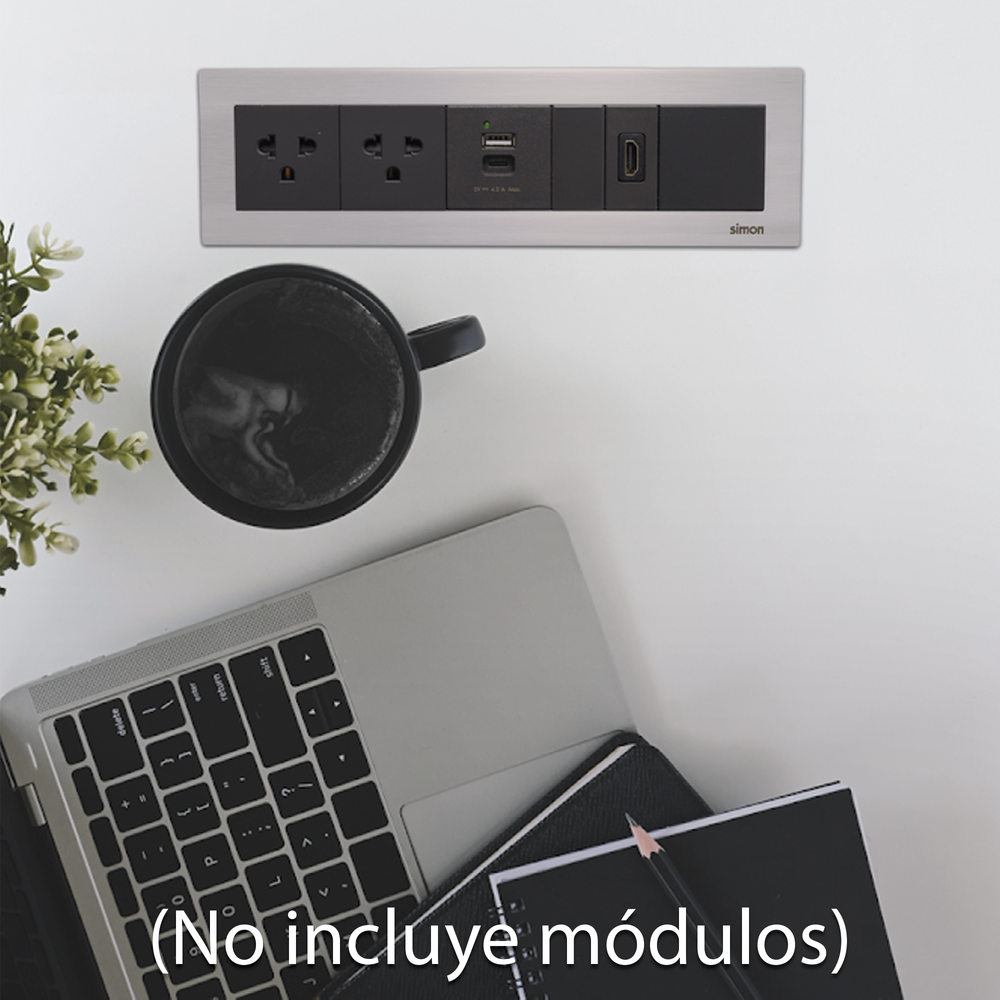 Caja Para Instalación en Escritorio para Voz, Datos o Contactos Eléctricos / Capacidad para 4 Módulos / Salida de Cables Posterior / Los Módulos se Adquieren Aparte / (KFC134/14CY) - Image 4