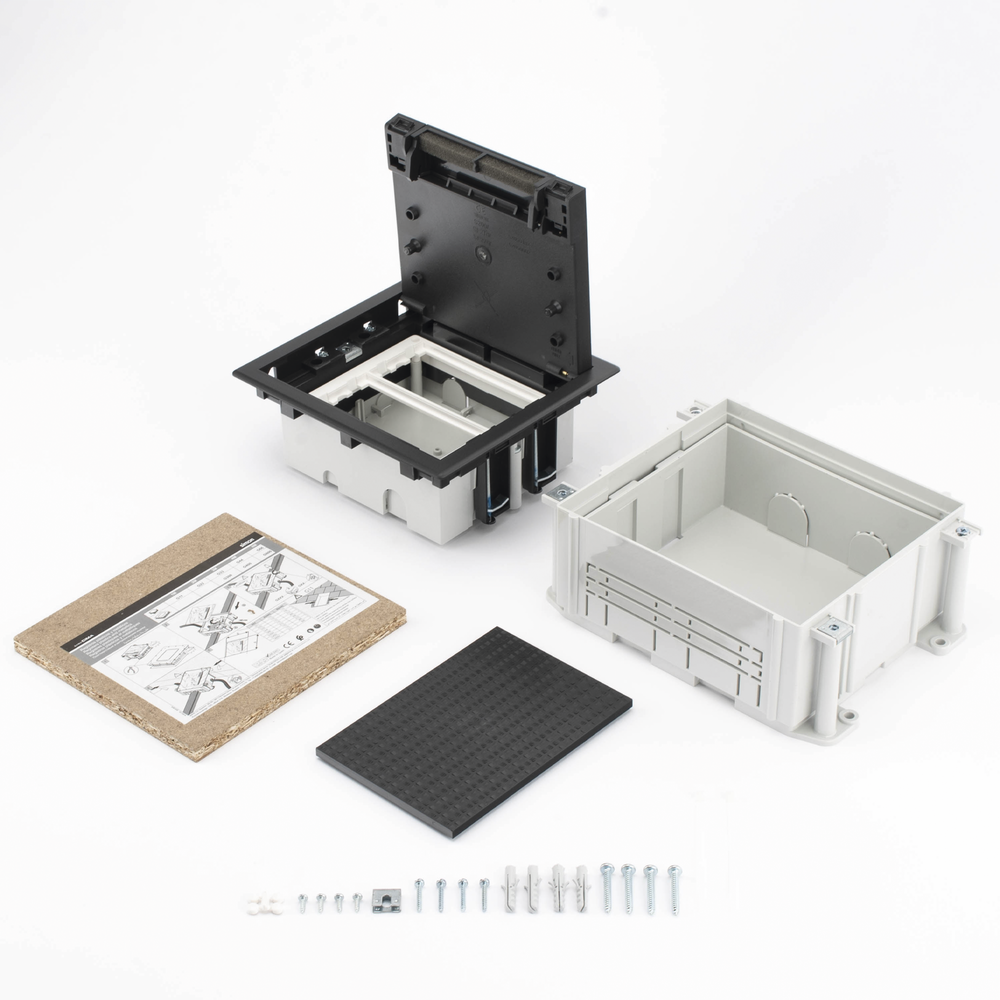 Caja de Suelo Simon Serie S / Para Voz, Datos o Contactos El?ctricos / Capacidad para 2 M?dulos / Con Registro Integrado para Fijaci?n en Concreto / Profundidad Ajustable de 70 a 100 mm (2.76 a 3.94 pulgadas) / Alta Resistencia Mec?nica y T?rmica - Image 4