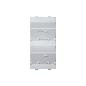 (S80BMD64/9) Placa Voz y Datos Inclinada con Guardapolvo y Adaptador Doble para RJ45 Keystone