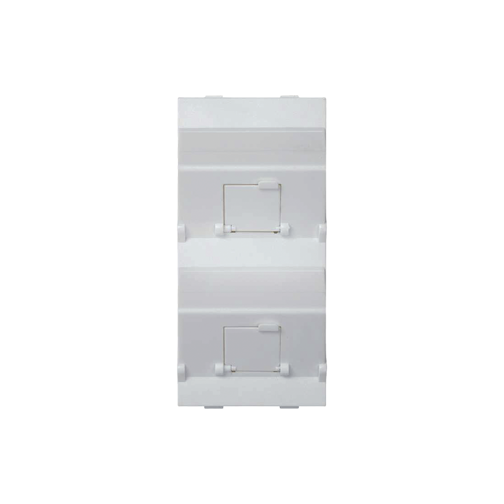 (S80BMD64/9) Placa Voz y Datos Inclinada con Guardapolvo y Adaptador Doble para RJ45 Keystone