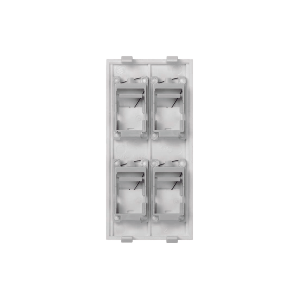 Placa Plana de Voz y Datos con Guardapolvo para 4 RJ45 / Color Blanco / 4 Puertos para Jacks Keystone / Compatible con Cajas de Pavimento SM-CPAV-2 y SM-CPAV-4 / Modelo S76C/9 - Image 2