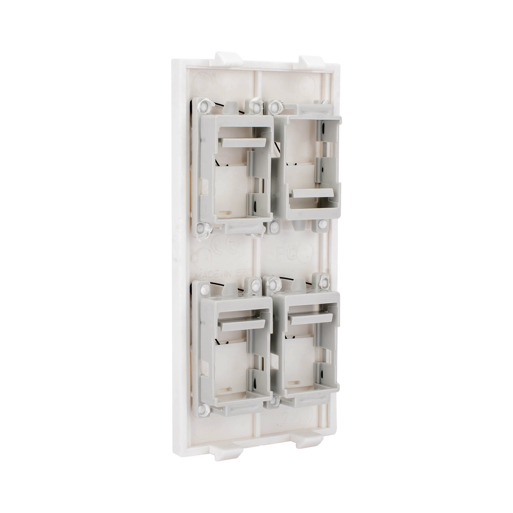 Placa Plana de Voz y Datos con Guardapolvo para 4 RJ45 / Color Blanco / 4 Puertos para Jacks Keystone / Compatible con Cajas de Pavimento SM-CPAV-2 y SM-CPAV-4 / Modelo S76C/9 - Image 5