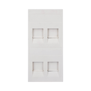 Placa Plana de Voz y Datos con Guardapolvo para 4 RJ45 / Color Blanco / 4 Puertos para Jacks Keystone / Compatible con Cajas de Pavimento SM-CPAV-2 y SM-CPAV-4 / Modelo S76C/9