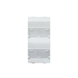 (S80CMD64/9) Placa Voz y Datos Inclinada con Guardapolvo y Adaptador Cu?druple para RJ45 Keystone
