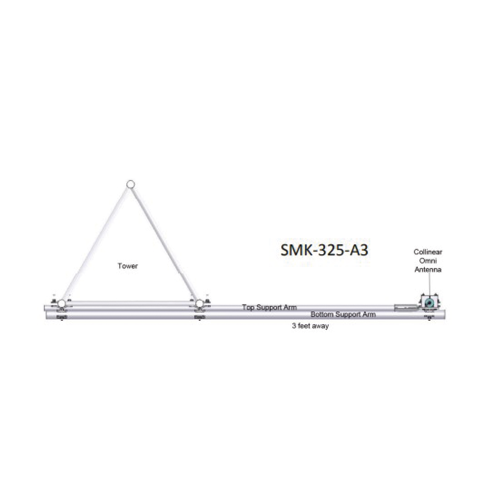 Montaje Lateral Ajustable en Kit para Montaje de Antenas de 6.35 cm. de Diámetro-Base y 91 cm. de Distancia de Separación a la Torre. - Image 2