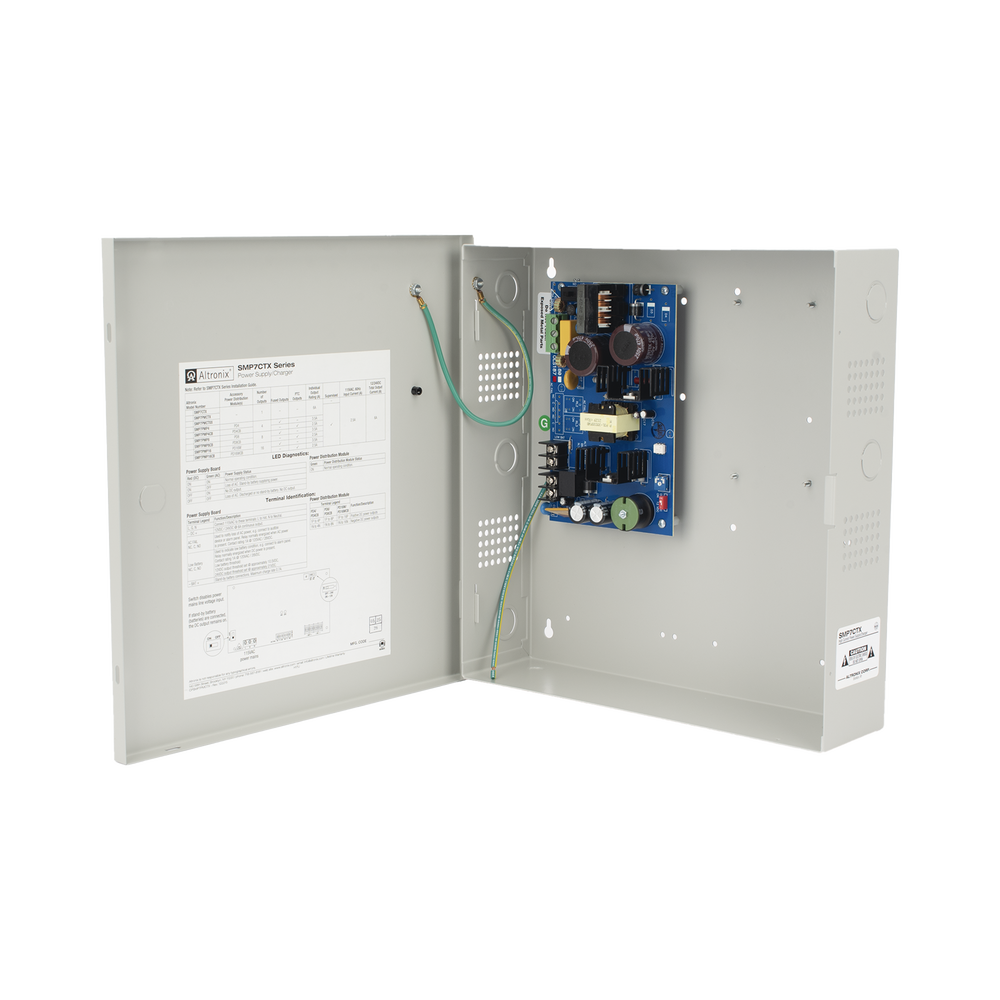 12 o 24 Vcc @ 6 Amp. / fuente de alimentación / 1 salida / capacidad de baterías de respaldo / requieren baterías