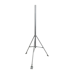Mástil de 2" x 1.5 metros con Tripie para Instalación en losa. Acero Galvanizado en Caliente.