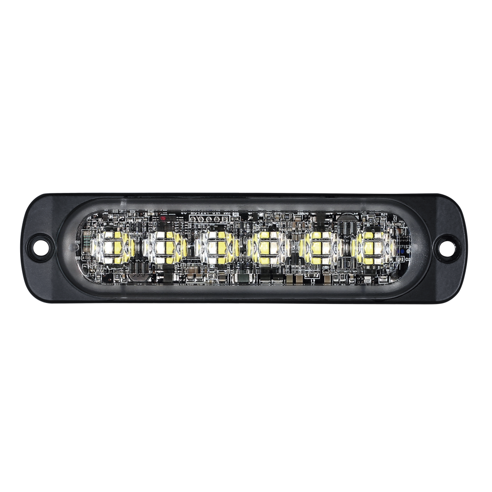 Luz Auxiliar de 12 LED, Rojo/Azul, SAE, Bisel Negro, Lente Transparente - Image 2