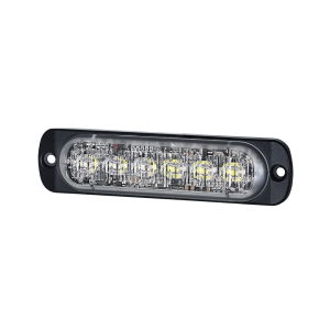 Luz Auxiliar de 12 LED, Rojo/Azul, SAE, Bisel Negro, Lente Transparente