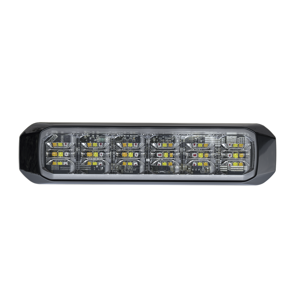 Luz Auxiliar de 18 LED, SAE, Tricolor, Bisel Negro, Rojo/Blanco/Ambar, Lente Transparente - Image 2