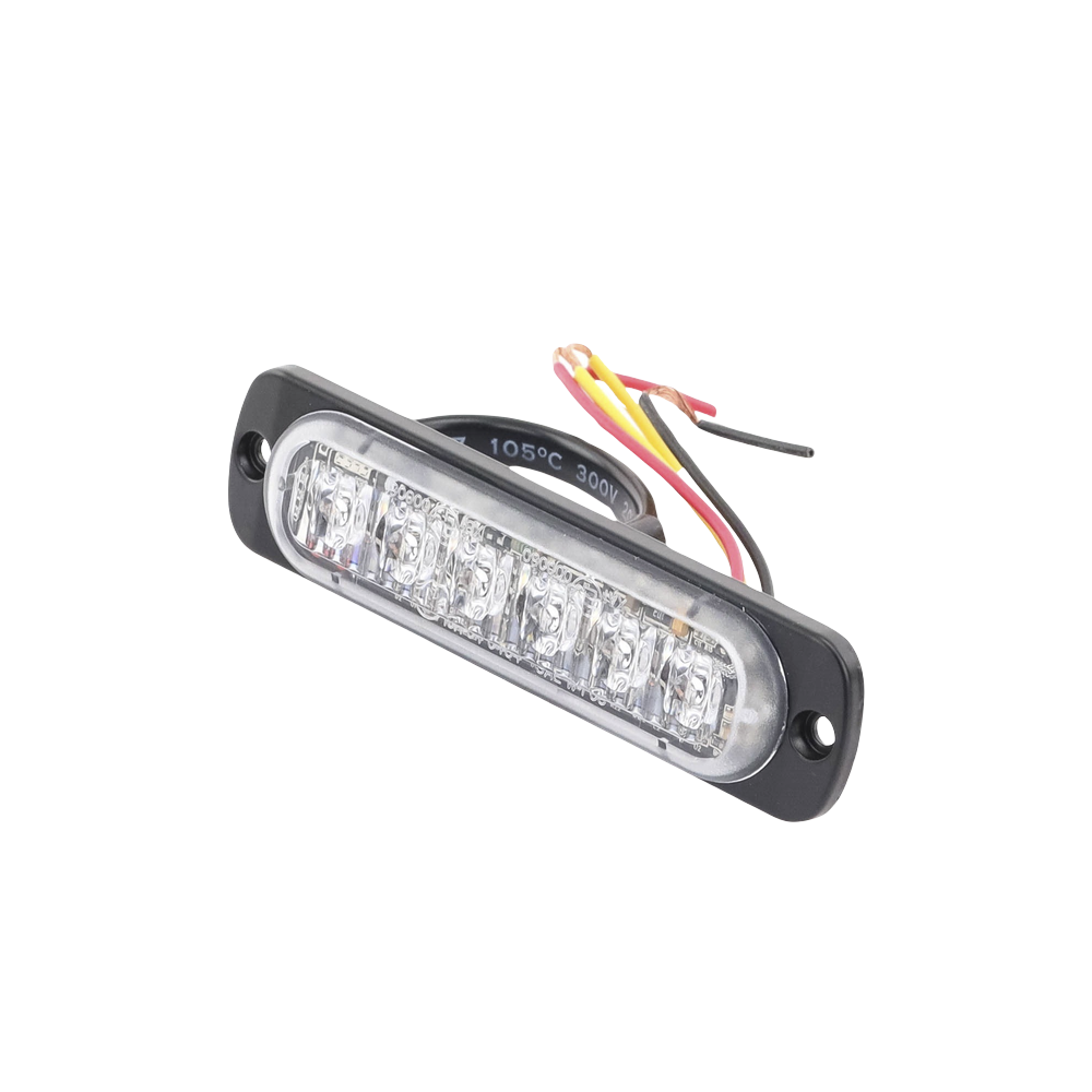 Luz Auxiliar de 6 LED, Ambar, Bisel Negro, Lente Transparente - Image 8