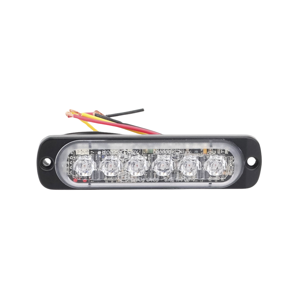 Luz Auxiliar de 6 LED, Ambar, Bisel Negro, Lente Transparente - Image 9