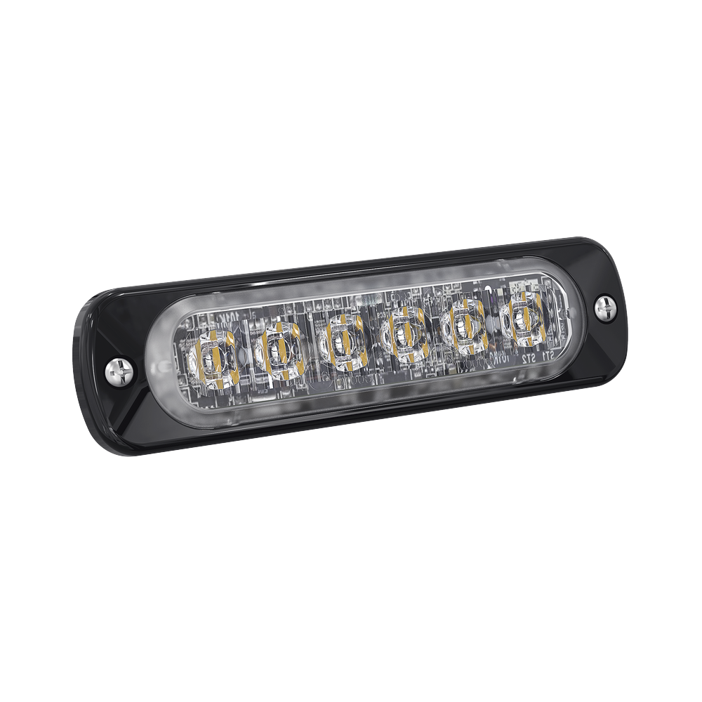 Luz Auxiliar de 6 LED, Ambar, Bisel Negro, Lente Transparente - Image 2