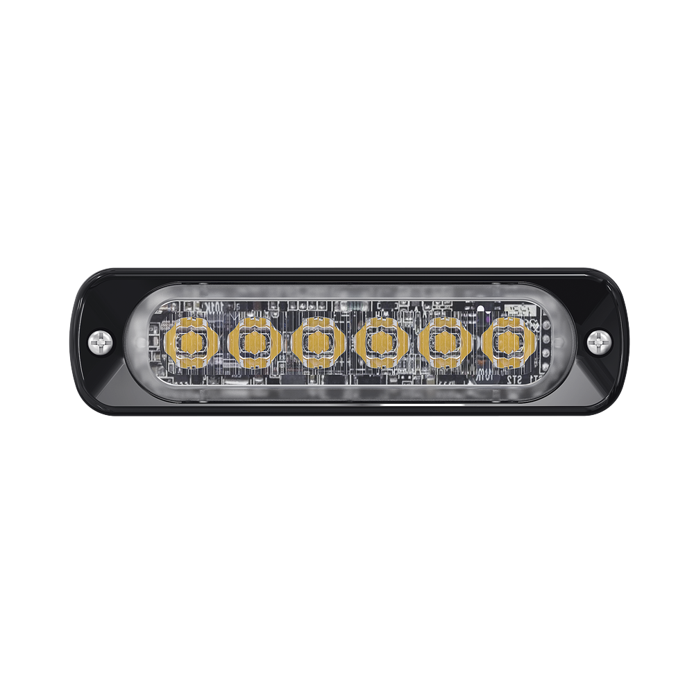 Luz Auxiliar de 6 LED, Ambar, Bisel Negro, Lente Transparente - Image 4