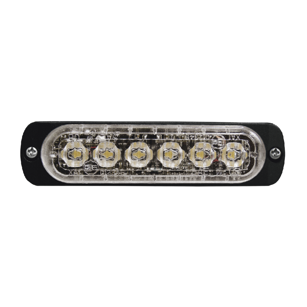 Luz Auxiliar de 6 LED, Ambar, Bisel Negro, Lente Transparente - Image 3
