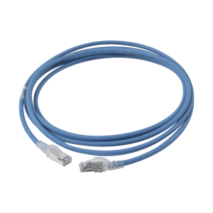Patch Cord Skinny Cat6A Blindado S/FTP, 3.05 Metros (10 Pies), Di?metro Reducido 28 AWG, Color Azul