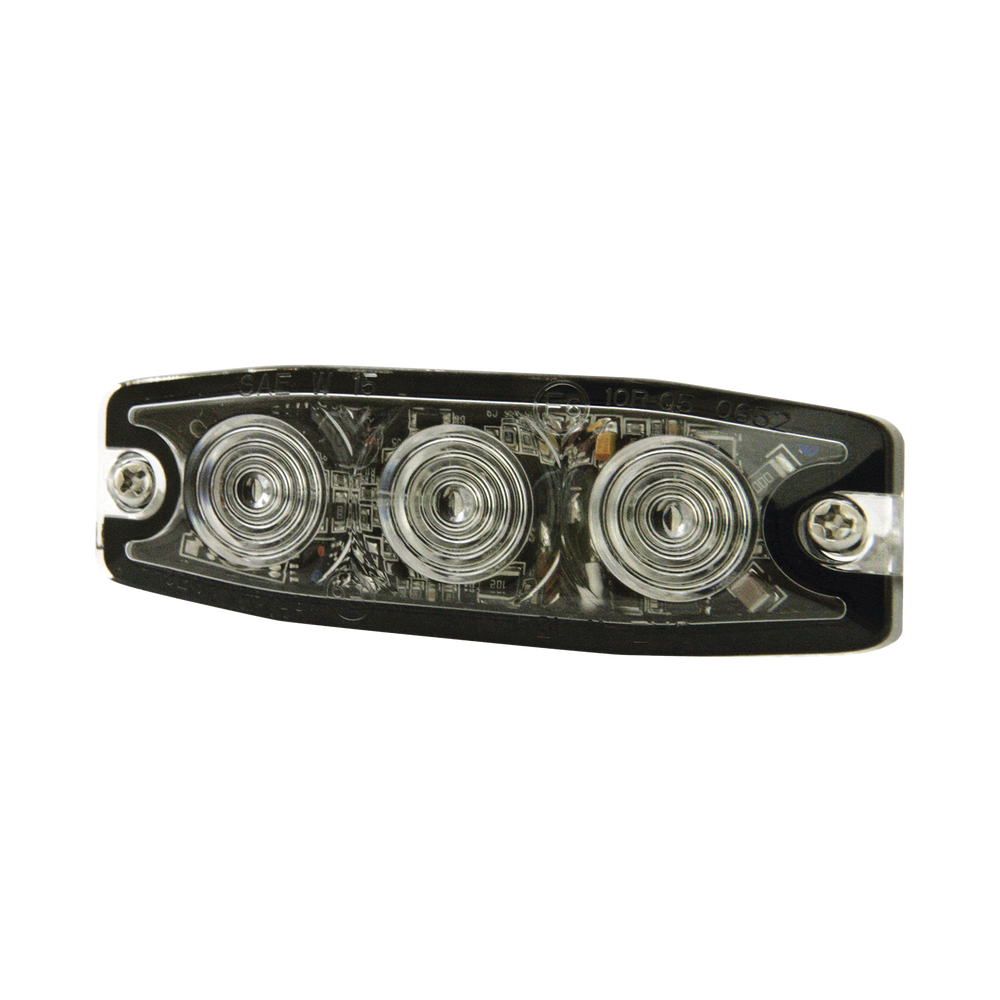 Luz Auxiliar de 3 LED, ámbar, SAE Clase I, Lente transparente