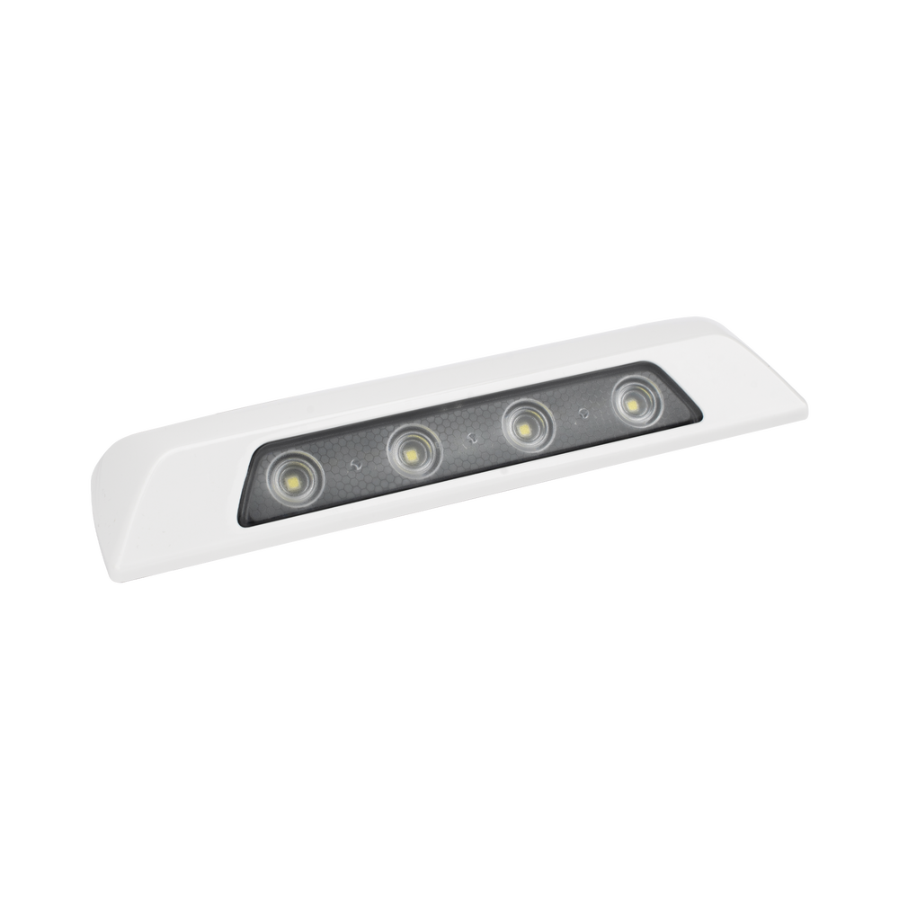 Luz de escena, 4 LED, bisel blanco, 12–24VCD, LED blanco y lente transparente - Image 3