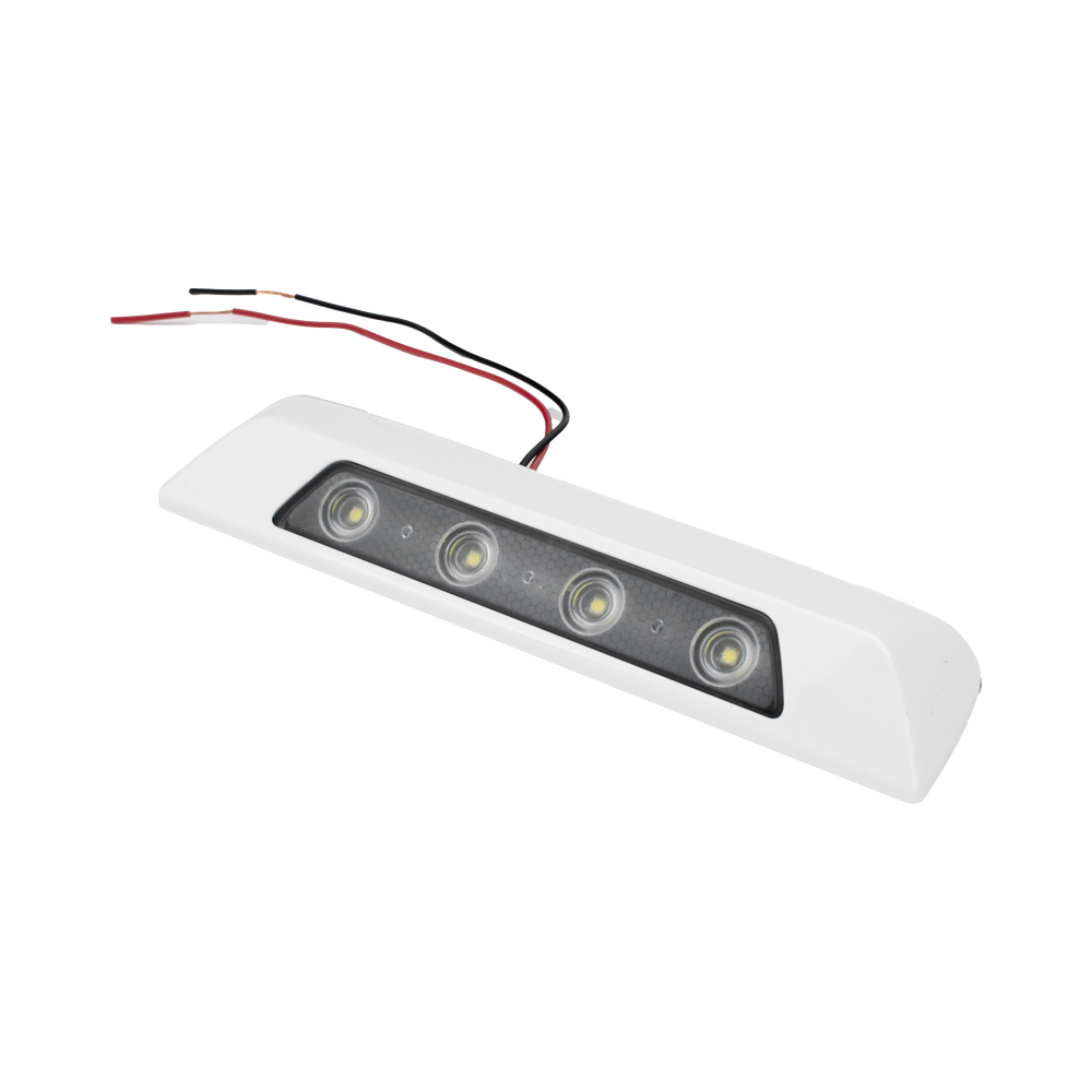 Luz de escena, 4 LED, bisel blanco, 12–24VCD, LED blanco y lente transparente - Image 4