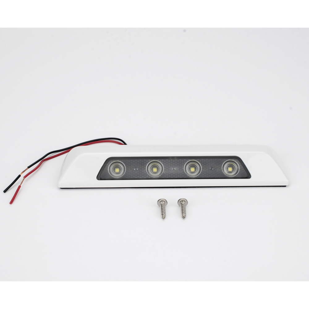 Luz de escena, 4 LED, bisel blanco, 12–24VCD, LED blanco y lente transparente - Image 5