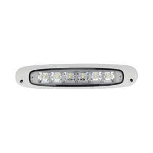 LUZ DE ESCENA SPW13, BASE BLANCA, 12–24VCD, LED BLANCO Y LENTE TRANSPARENTE