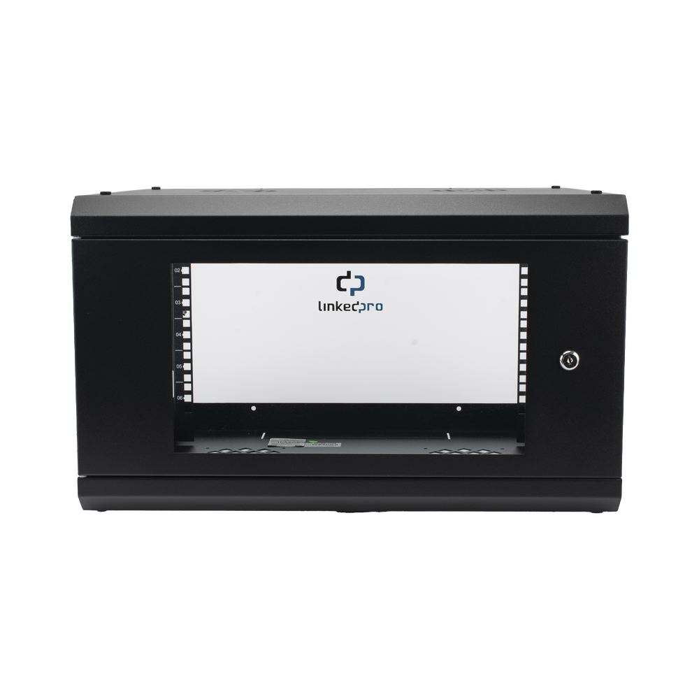 Gabinete de Pared con Puerta de Cristal Templado, 635mm de Profundidad, 4U Rack de 19'', Acero Reforzado