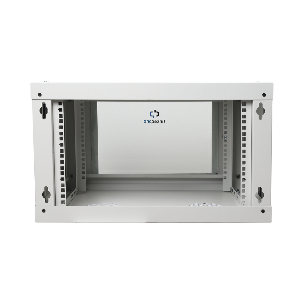 Gabinete de Pared de 6U con Puerta de Cristal Templado, 455 mm de Profundidad Total, Rack de 19'', Acero Reforzado Color Gris Mate - Imagen 4