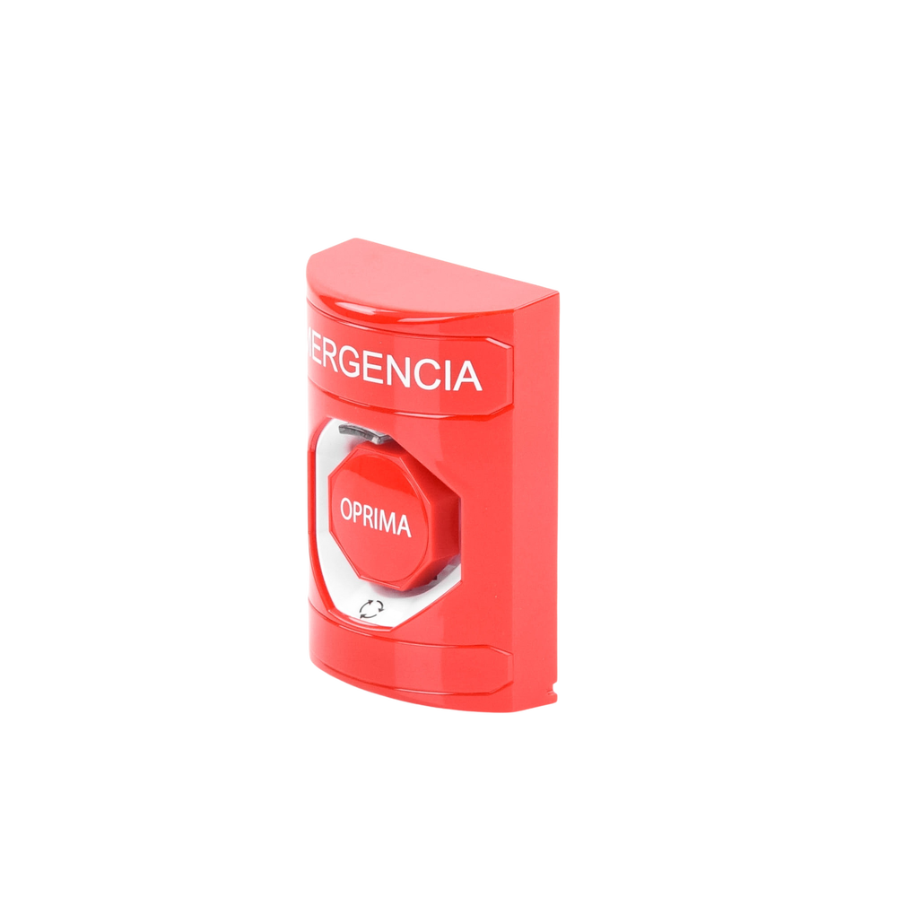 Botón de Emergencia, Texto en Español, Color Rojo, Acción Mantenida, Girar para Restablecer y LED Multicolor - Image 2