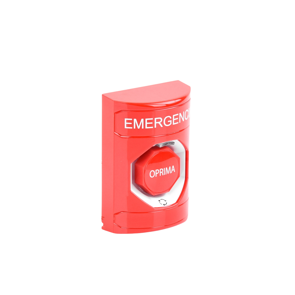 Botón de Emergencia, Texto en Español, Color Rojo, Acción Mantenida, Girar para Restablecer y LED Multicolor - Image 3
