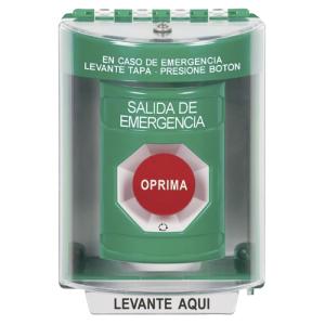 Botón Multipropósito, Salida De Emergencia, Girar Para Reset, Español, Cubierta De Policarbonato, 2 Relevadores NO/NC, Interior/Exterior