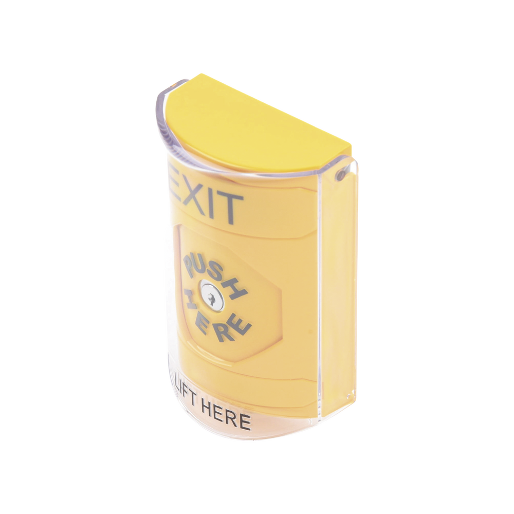 Botón de Salida, Texto en Ingles, Tapa Protectora de Policarbonato Súper Resistente, Llave para restablecer, Bocina integrada de Advertencia - Image 3