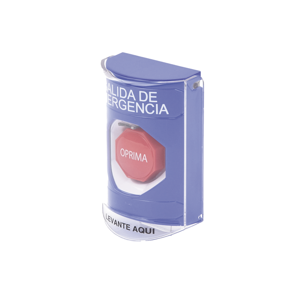Botón de Salida de Emergencia, Texto en Español, Tapa Protectora de Policarbonato Súper Resistente, Restablecimiento con Llave - Image 3