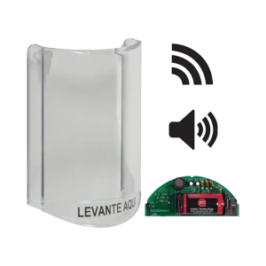 Cubierta Protectora De Policarbonato, Súper Resistente, Con Sonido, Con Transmisor Inalámbrico Para STI-V34104, Texto En Español, Para Botones Multiusos Serie Stopper® Station De STI