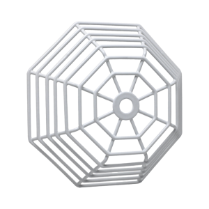 Rejilla de acero Web Stopper® para protección de detectores de humo de vandalismo y accidentes. Bajo perfil, montaje empotrado.