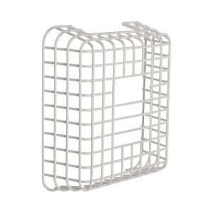 Jaula de acero FIRERAY Damage Stopper® para protección de detectores de haz óptico. Dimensiones 11.52 in (292 mm) altura x 10 in (254 mm) ancho x 3.58 in (91 mm) profundidad