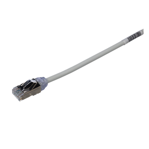 Patch Cord Cat6A, Diametro Reducido 28 AWG, Blindado S/FTP, CM/LS0H, 20 cm (7.87 Pulgadas), Color Gris