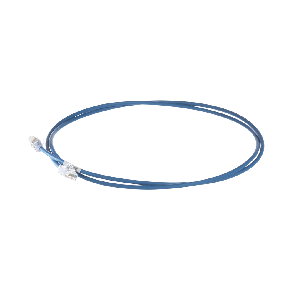 Patch Cord Cat6A, Diametro Reducido 28 AWG, Blindado S/FTP, CM/LS0H, 1 Metro (3.28 Pies), Color Azul - Image 3